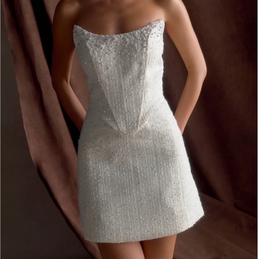 Tweed corset mini dress
